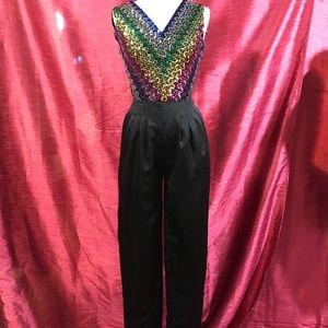 Vintage sequined pant jumpsuit homemade